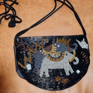 Beaded elephant handbag